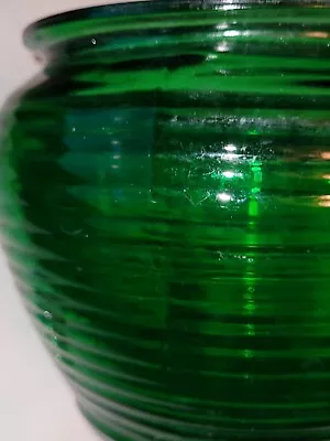 Buy Vntg Green Rib Glass Beehive Vase 1162 National Pottery Co. Cleveland, Ohio USA • 11.56£