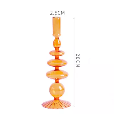 Buy Nordic Glass Candle Holder Dinner Home Decor Romantic Candlestick For Wedding • 9.59£