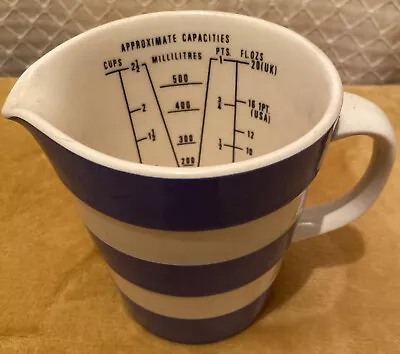 Buy T G Green Cornishware Blue Stripe Measuring Cup Jug 5” Cloverleaf • 49£