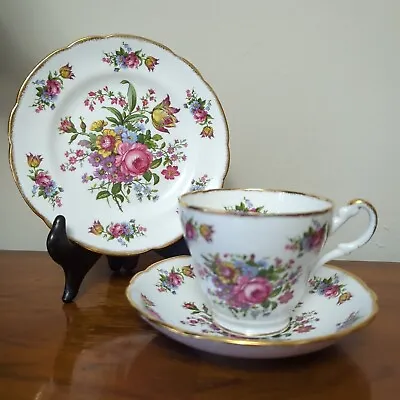Buy Vintage Springfield Bone China Trio Tea Cup Saucer Cake Plate Gilded Floral Rose • 12.50£