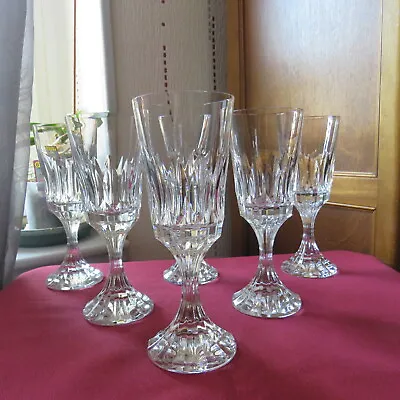 Buy 6 Glasses Wine Crystal Baccarat Model D Assas Signed H 16,2 CM • 255.91£