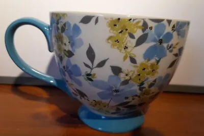 Buy Floral Footed Mug Blue Handle Blue And Yellow Flowers Tesco • 8.49£