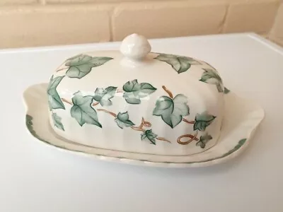 Buy Vintage BHS Country Vine Butter Dish - Green Ivy Pattern + Lid • 19.95£