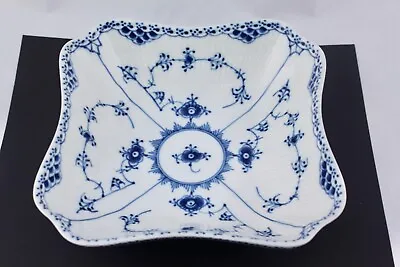 Buy Vintage Royal Copenhagen Blue Fluted Half Lace Porcelain Square Bowl - Mint • 403.21£