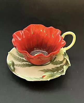 Buy Franz Porcelain Poppy Teacup And Saucer • 95£
