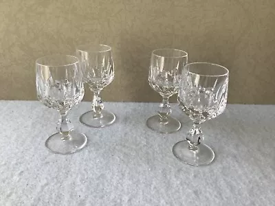 Buy 4 X CUT GLASS CRYSTAL PORT / SHERRY GLASSES IN EXCELLENT CONDITION • 8£