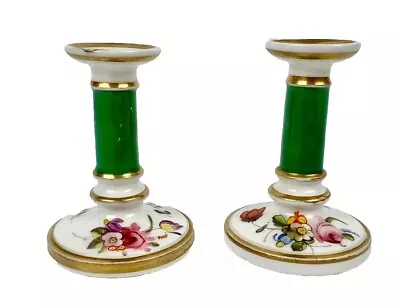 Buy A Scarce Pair Of Early 19thc. Coalport Floral Tapersticks • 58£