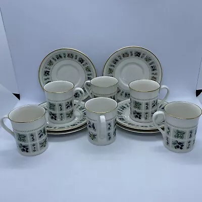 Buy Vintage Royal Doulton Tapestry TC 1024 Fine China Coffee Cups & Saucer Set Of 6 • 22.50£