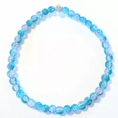 Buy Various Handmade Stretch Bracelets With Mixed Blue Glass And Metal Beads • 3.20£