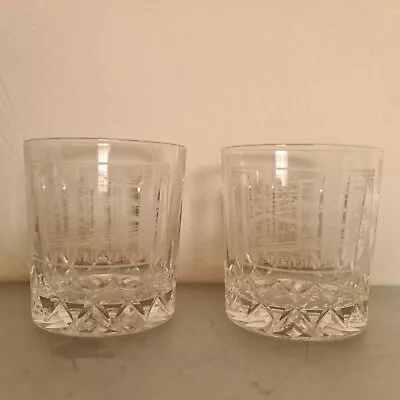 Buy 2x Edinburgh Crystal 128 Pattern Whisky Glasses With Stonehaven Etching. VGC  • 12.99£
