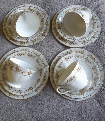 Buy Vintage China Tea Set With Yellow Flower Design Four Plates.Cups & Saucers • 10£