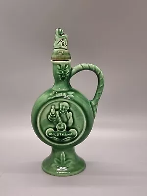 Buy 🌟Vintage Early 20th C. Gouda Pottery Green Moonflask Hulstkamp 1775 7.25” Tall • 25.25£