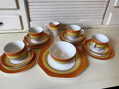 Buy Gray's Pottery - Susie  Cooper Style - Banded Pattern Art Deco Tea Set • 50£