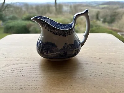 Buy Spode Italian Blue Small Milk Jug With A Black Back Stamp. • 15£