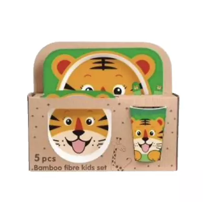 Buy Bambooware Kids Dinner Set 5pc Animals Plastic Eco-friendly Biodegradable Safe • 12.49£
