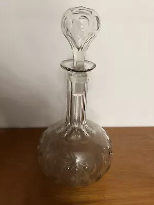 Buy Victorian Glass Shaft And Globe Cut  Decanter With Stopper • 100£