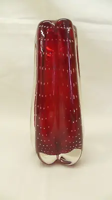 Buy Whitefriars Ruby Red Controlled Bubble Patterned Glass Air Release Vase No 9771 • 55£