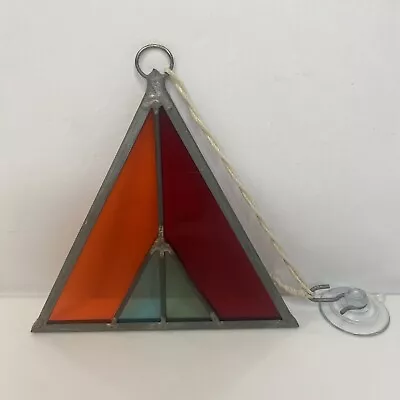 Buy Stained Glass Window Hanging Panel Triangle Multicolor Decoration • 19.18£