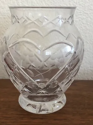 Buy Rogaska Clear Crystal Vase 5  Heart And Flowers Design • 14.44£