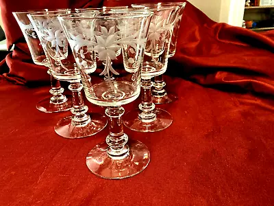 Buy Fostoria Etch On Colfax Blank 1938-44 Water Goblets Set Of 6 • 143.86£