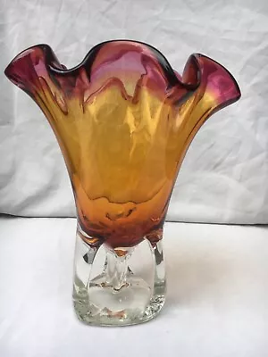 Buy Large Vintage Czech Chribska Art Glass Vase By J. Hospodka. Stunning Rare Piece • 55£