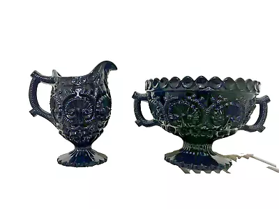 Buy Vintage Victorian Davidson Glass Sugar Bowl And Milk Creamer Jug Collectable • 24.99£