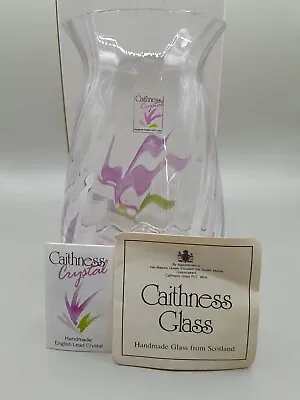 Buy Vintage Caithness Vase, Caithness Pink Vase, Caithness Flamenco Vase, 1980s Pink • 23£