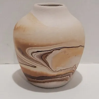 Buy Nemadji Indian Clay Pottery Vase Swirl Earthtones • 19.26£