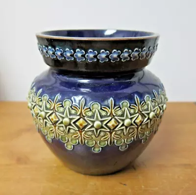 Buy Antique Doulton Lambeth England Vase Art Nouveau Cobalt Blue Ornament 9628 • 19.99£