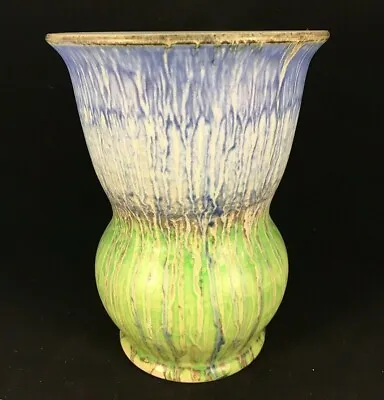 Buy Mid Century Langley Ware Blue & Green Dripware Vase • 24.99£