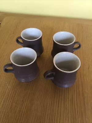 Buy Vintage Studio Pottery 4 X  Mugs In Brown And Beige Speckled Pattern • 8£