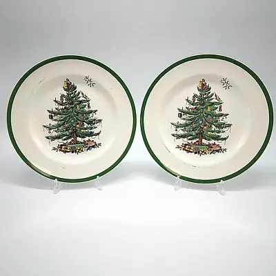 Buy Spode Vintage Christmas Tree 10  Dinner Plates X2 Made In Staffordshire England • 20£