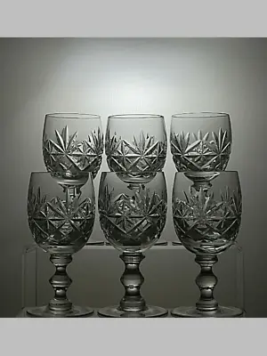 Buy Royal Doulton Crystal  Newbury  Cut Glass Set Of 6 Wine Glasses 5 1/4  - 14C • 69.99£