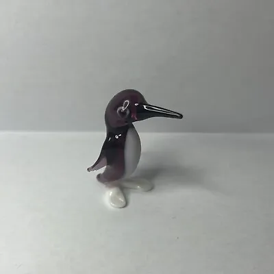 Buy Vintage Murano Glass Purple Penguin Ornament  • 12£