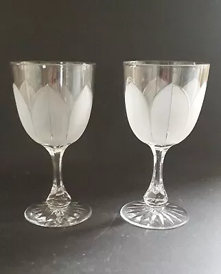Buy Victorian Richardson Engraved Wine Glass Goblets C1880 • 85£