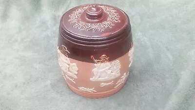 Buy Antique Royal Doulton Lambeth Salt Glaze Stoneware Tobacco Jar Country Scenes  • 22£
