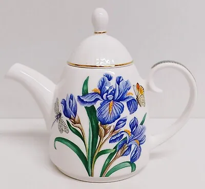 Buy Hudson & Middleton Blue Iris 9oz Small Tea Pot Fine Bone China Made In England • 16£