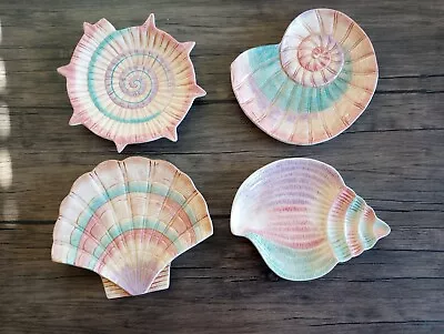 Buy Fitz And Floyd Omnibus Sea Shells Nautical Appetizer Serving Plates Set Of 4 • 40.43£
