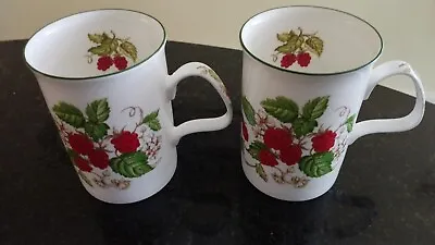 Buy Pair 1990 Roy Kirkham “Raspberry Fruit Garden” Fine Bone China Mug Mother's Day  • 20£