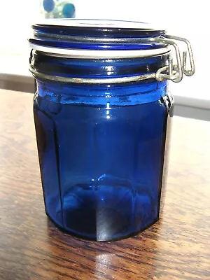 Buy Vintage Cobalt Blue, Large 12-sided Glass Storage (Kilner-type) Jar. VGC • 10£