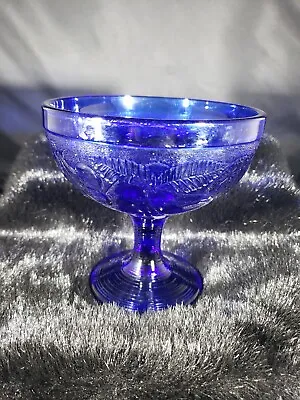 Buy Vintage MCM French Cobalt Glass Compote • 14.41£
