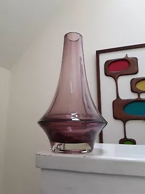 Buy Vintage Riihimaki Glass Vase Mid Century Space Age Retro 1970's MCM • 22£