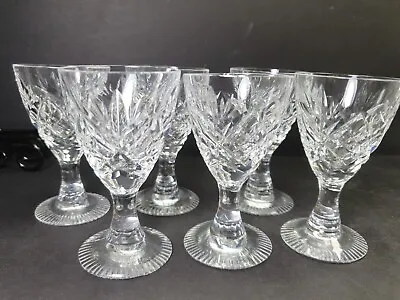 Buy 6x Beautiful Vintage Cut Glass Crystal Shots Liqueur Glasses • 13£