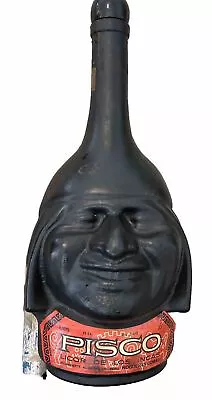 Buy Vintage PISCO Black Glass Bottle  Peru Inca Liquor Wine Decanter With H Stopper • 19.99£