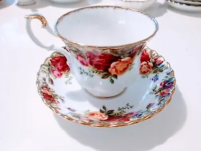Buy Royal Albert Bone China  Old Country Roses  Pattern Cup And Saucer 6/6 • 6.99£