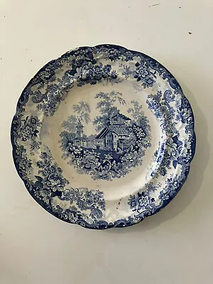 Buy Antique Minton Genevese Opaque China Plate Victorian Vintage Blue Delft • 10.53£