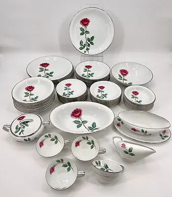 Buy Vintage 1958 Noritake Dinnerware Set RC Japan #275 Red Rose 51 Piece Set • 189£