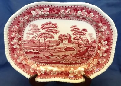 Buy Pink Red Copeland Spode's Tower 13  Oval Serving Platter - Oval Mark • 42.62£
