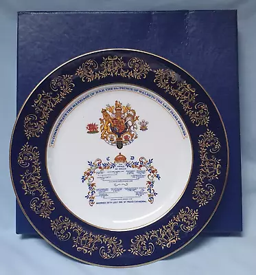 Buy Boxed Aynsley Bone China Commemorative Plate - Charles & Diana Wedding 1981 • 3.99£