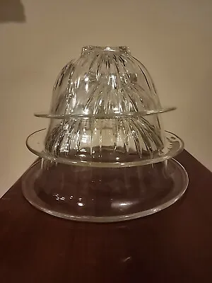 Buy Vintage Hazel Atlas Set Of 3 Nesting Clear Glass Bowls Starburst • 26.46£